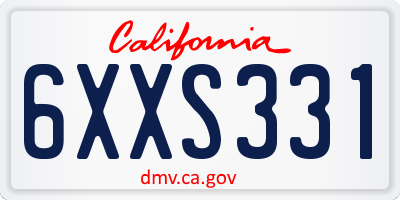 CA license plate 6XXS331