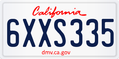 CA license plate 6XXS335
