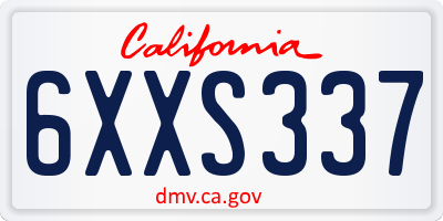 CA license plate 6XXS337