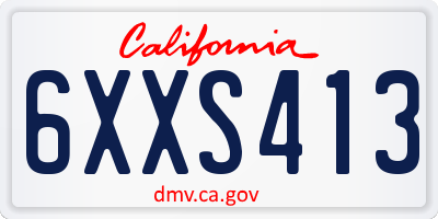 CA license plate 6XXS413