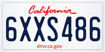 CA license plate 6XXS486