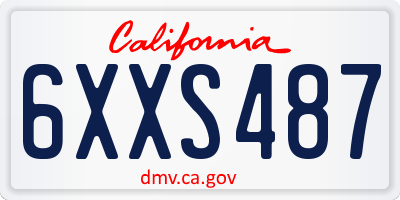 CA license plate 6XXS487