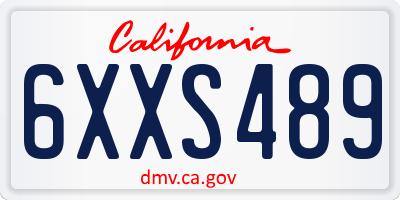 CA license plate 6XXS489