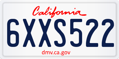 CA license plate 6XXS522