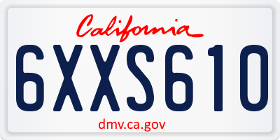 CA license plate 6XXS610