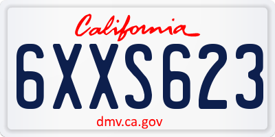 CA license plate 6XXS623