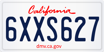 CA license plate 6XXS627