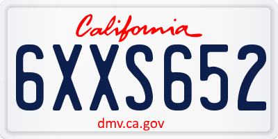 CA license plate 6XXS652