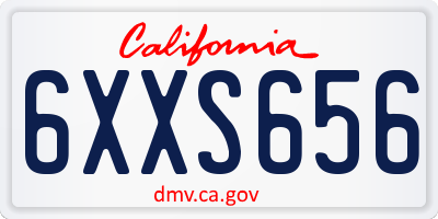 CA license plate 6XXS656