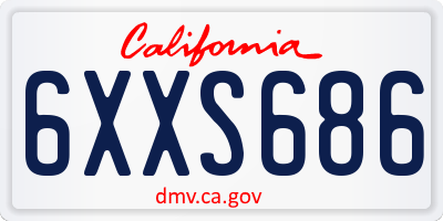 CA license plate 6XXS686