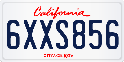 CA license plate 6XXS856