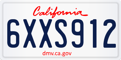 CA license plate 6XXS912