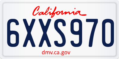 CA license plate 6XXS970