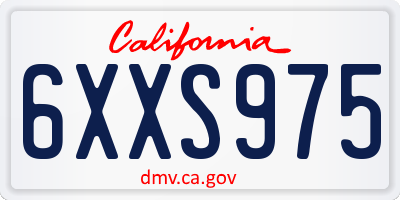 CA license plate 6XXS975