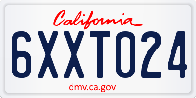 CA license plate 6XXT024