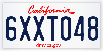 CA license plate 6XXT048