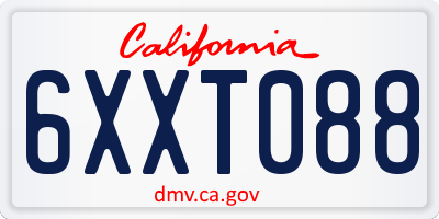 CA license plate 6XXT088