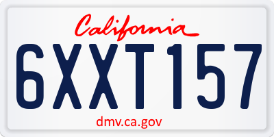 CA license plate 6XXT157