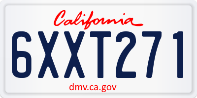 CA license plate 6XXT271