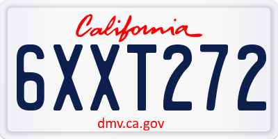 CA license plate 6XXT272