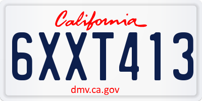 CA license plate 6XXT413