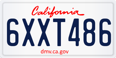 CA license plate 6XXT486