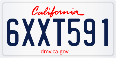 CA license plate 6XXT591