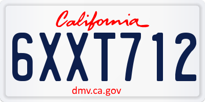 CA license plate 6XXT712