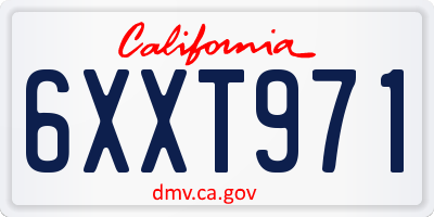 CA license plate 6XXT971