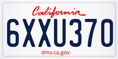 CA license plate 6XXU370