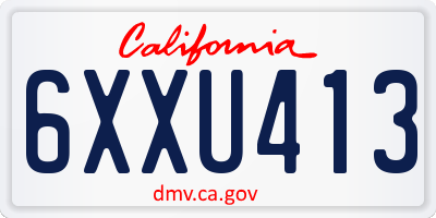 CA license plate 6XXU413