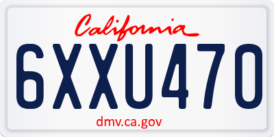 CA license plate 6XXU470