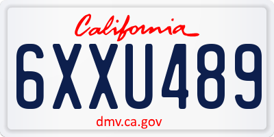 CA license plate 6XXU489