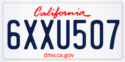 CA license plate 6XXU507