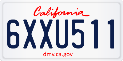 CA license plate 6XXU511