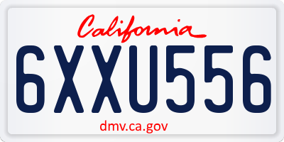 CA license plate 6XXU556