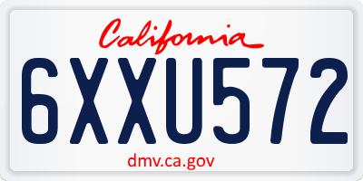 CA license plate 6XXU572