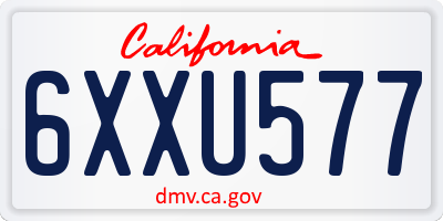CA license plate 6XXU577