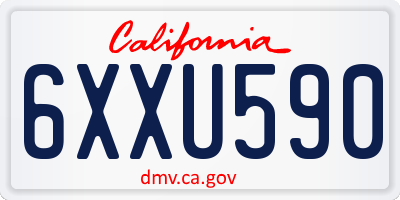 CA license plate 6XXU590