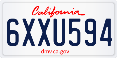 CA license plate 6XXU594
