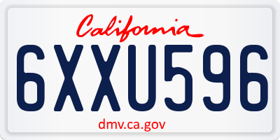 CA license plate 6XXU596