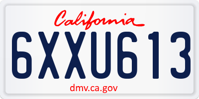 CA license plate 6XXU613