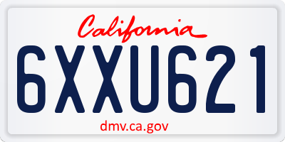 CA license plate 6XXU621