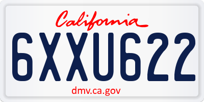 CA license plate 6XXU622
