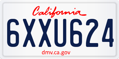 CA license plate 6XXU624