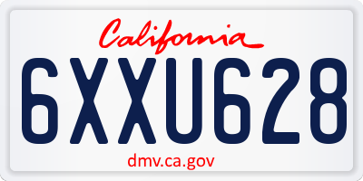 CA license plate 6XXU628