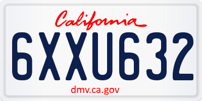 CA license plate 6XXU632