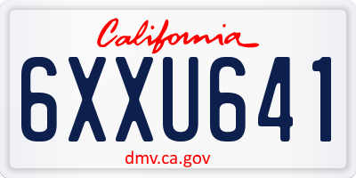 CA license plate 6XXU641