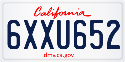 CA license plate 6XXU652