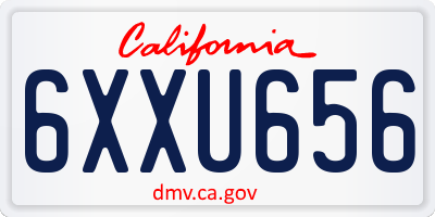 CA license plate 6XXU656